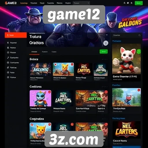 Novidades na interface do usuário do site game12